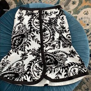 Anthropologie Velvet Printed Skirt